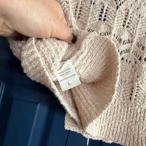 Altar’d State Cream Knit Cardigan Size L - Picture 6 of 6